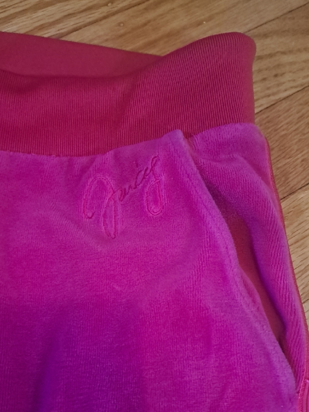 Juicy Couture Hot Pink Velour Joggers for Kids - Picture 3 of 4